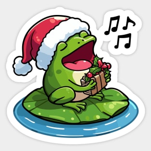 Christmas Carol frog Sticker